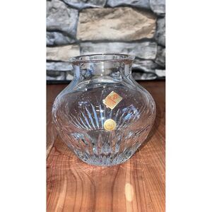 4" Vintage Nachtmann Bleikristall 24% Lead Crystal Short Bulb Vase Clear Germany